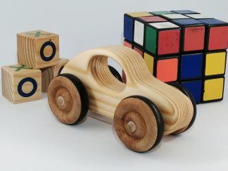 wood toy car with other toys