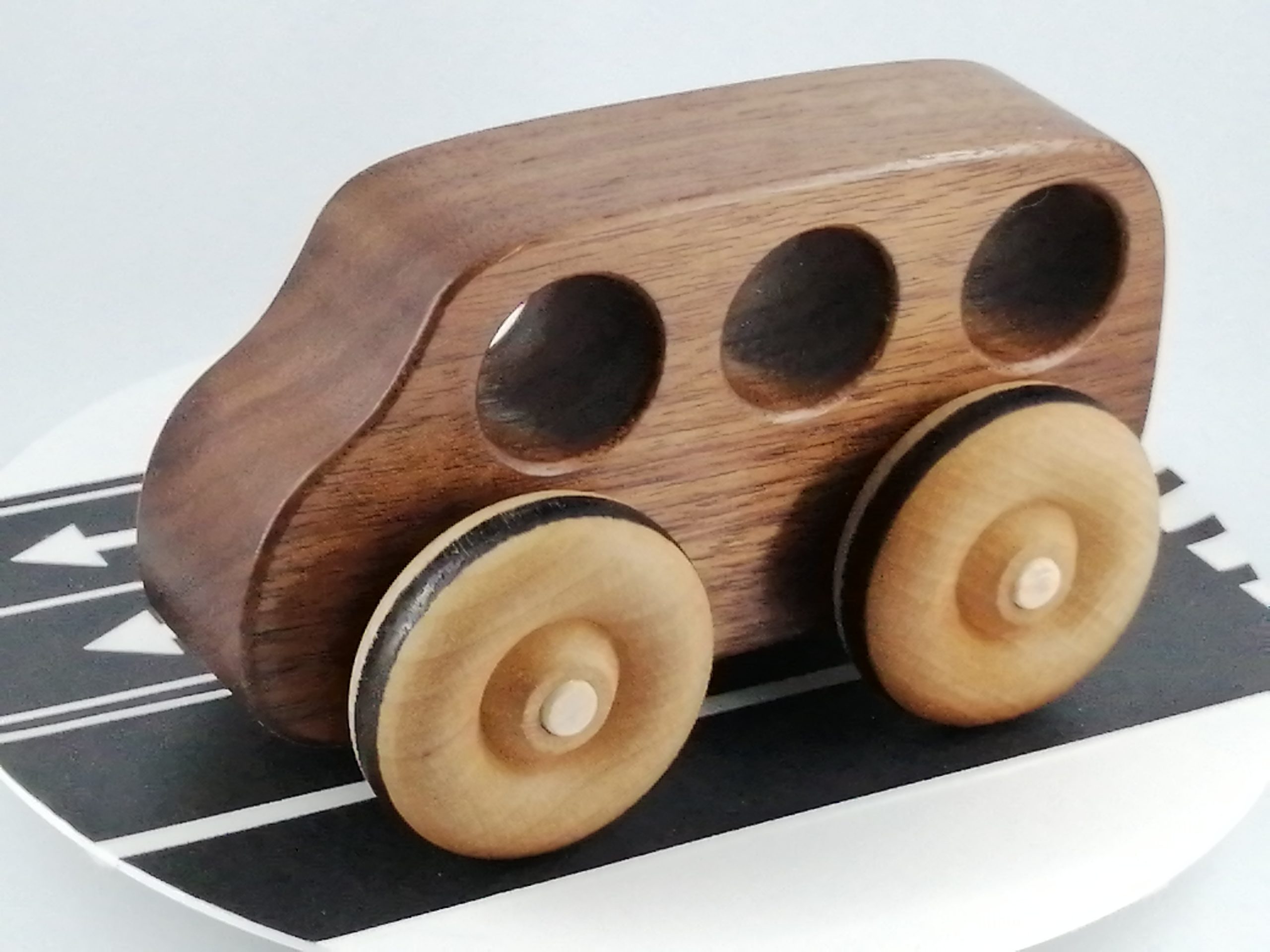 Wooden Toy Bus Made of Natural Beech Wood 